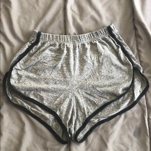 Grey and black retro high waisted shorts